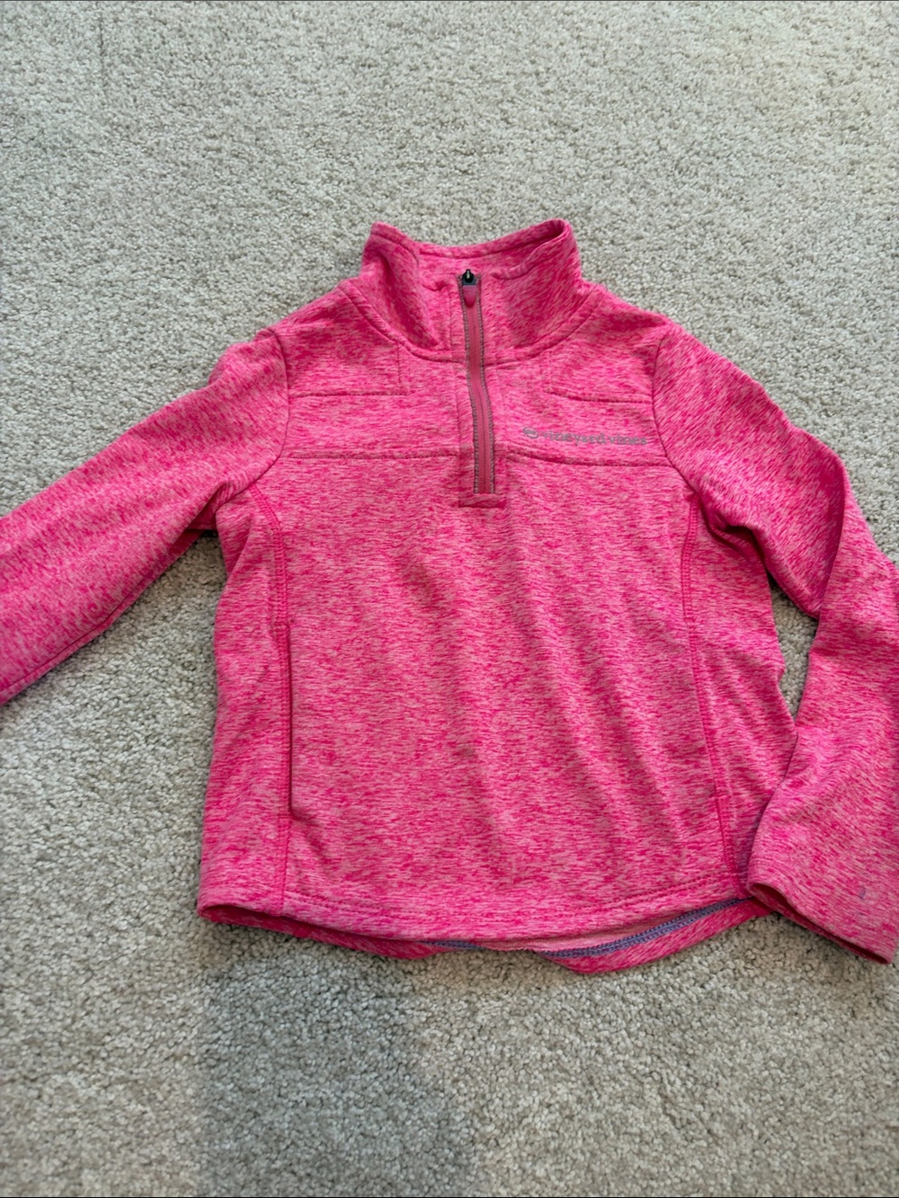 Vineyard Vines Heathered Pink Girls' Quarter-Zip Pullover